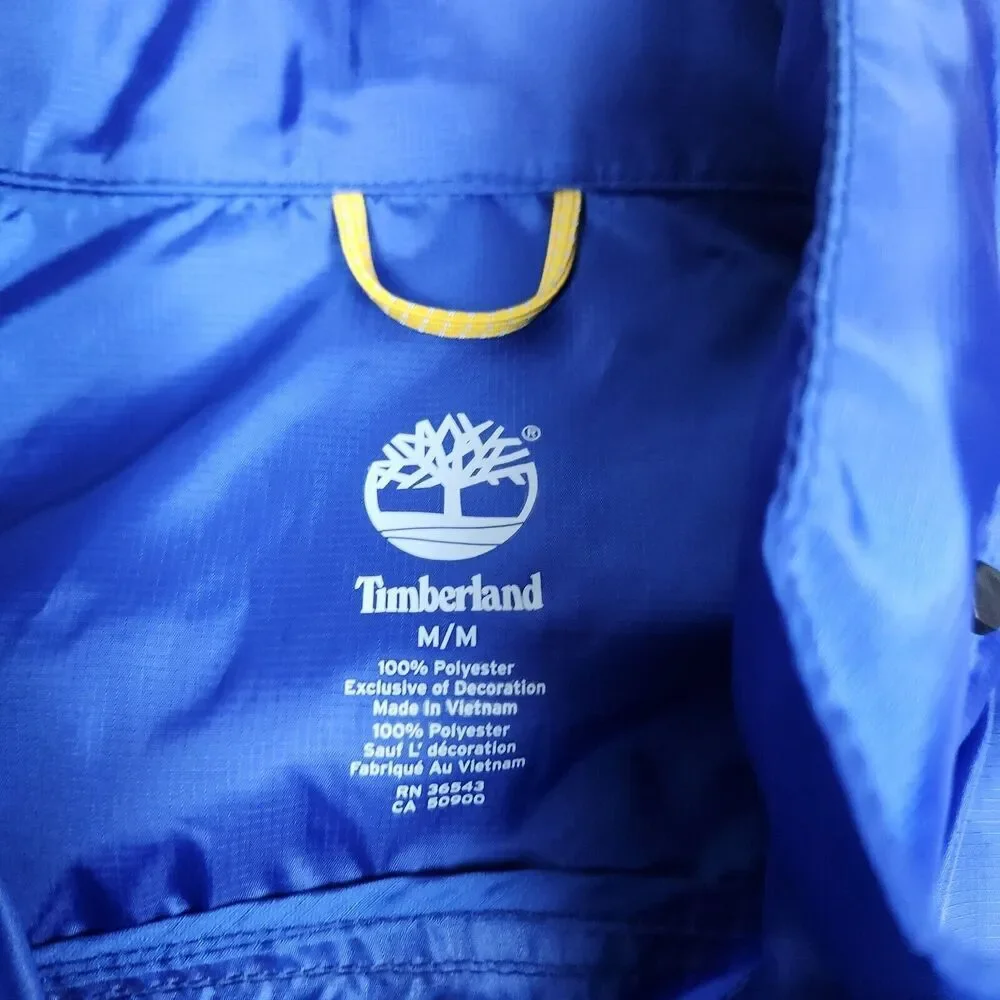 Timberland Nens Waterproof Windbreaker Soft Shell Blue Jacket Coat, Size M.